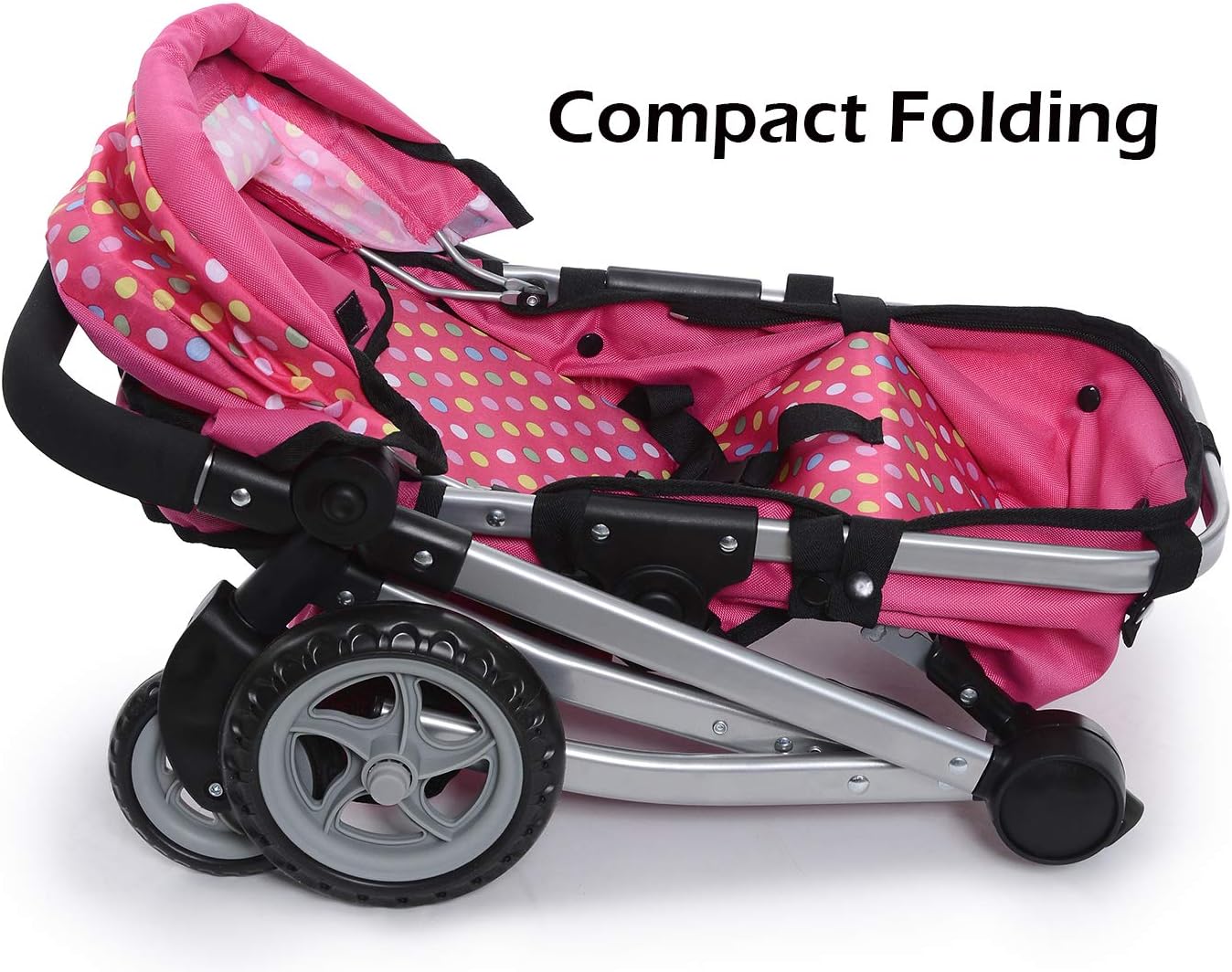 Dolls pram 2025 with swivel wheels