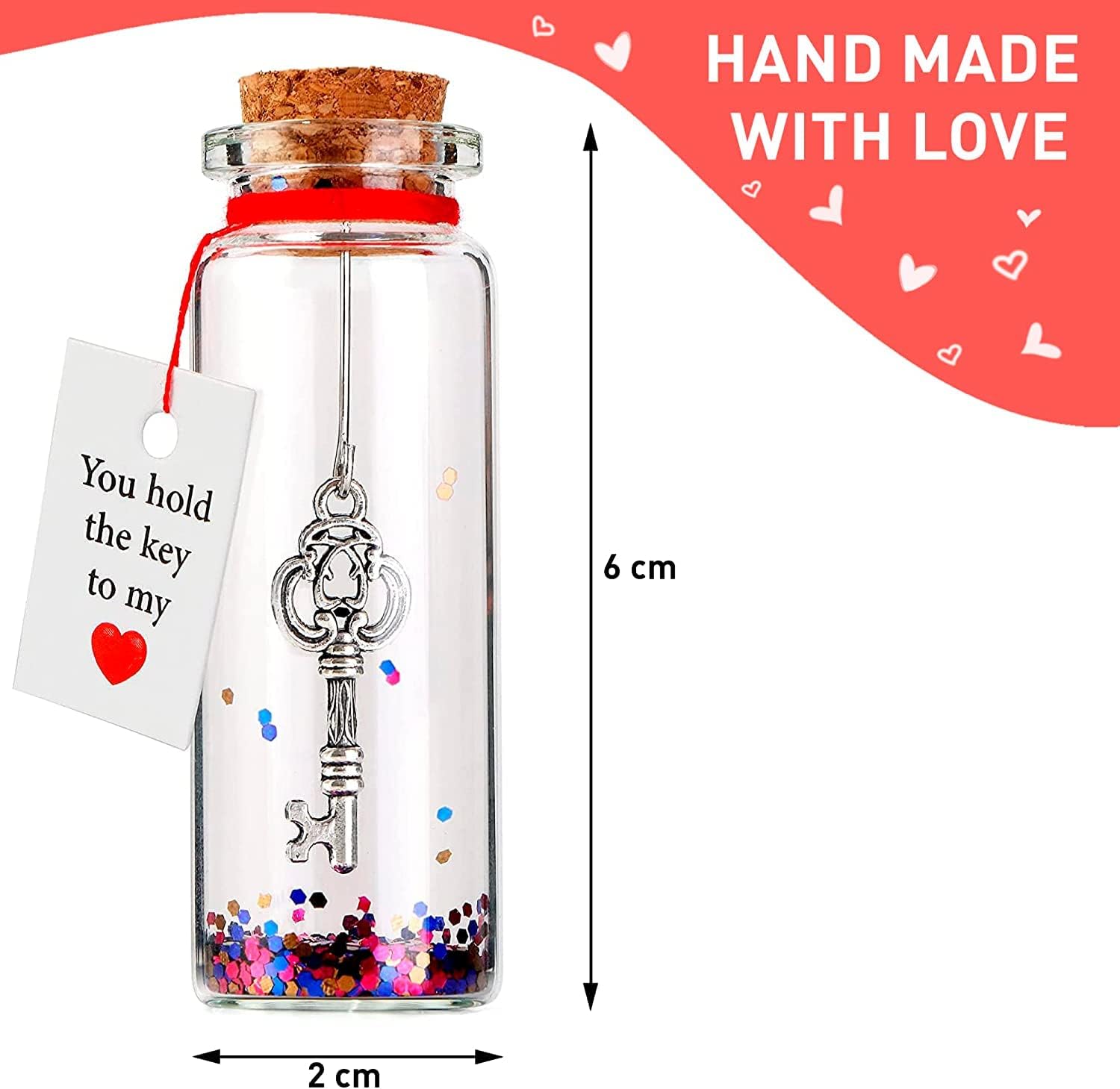 Anniversary present for Him, Her - I Love You Gift for Husband, Wife - Romantic Message in a Bottle - Gifts for Boyfriend, Girlfriend