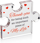 Valentines Gifts for Him, Her - 3.35"x 2.76" Acrylic Puzzle Stand with Printed Message - Birthday, Wedding for Boyfriend, Girlfriend - I Love You Presents for Husband, Wife