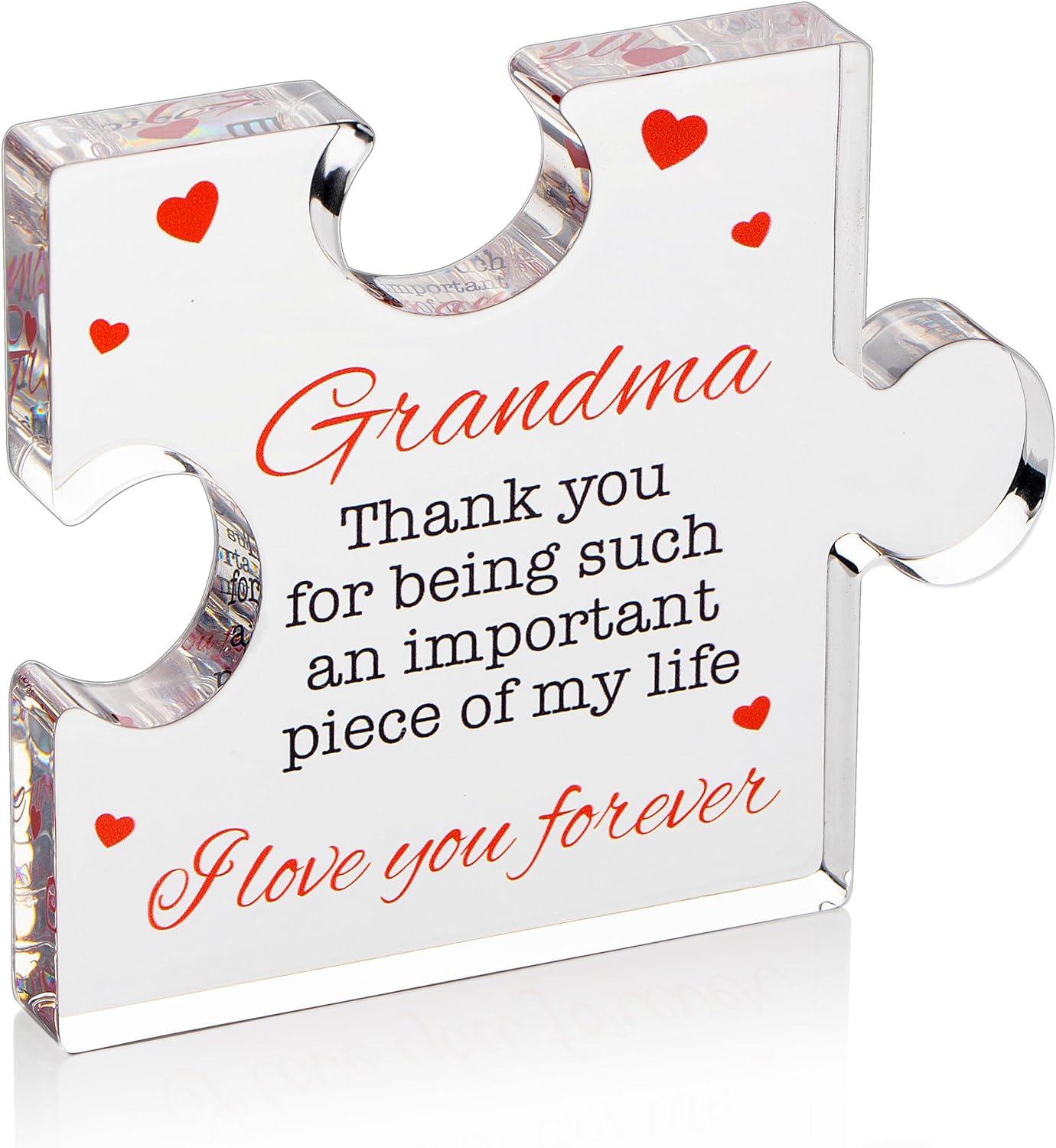 Valentines Gifts for Him, Her - 3.35"x 2.76" Acrylic Puzzle Stand with Printed Message - Birthday, Wedding for Boyfriend, Girlfriend - I Love You Presents for Husband, Wife