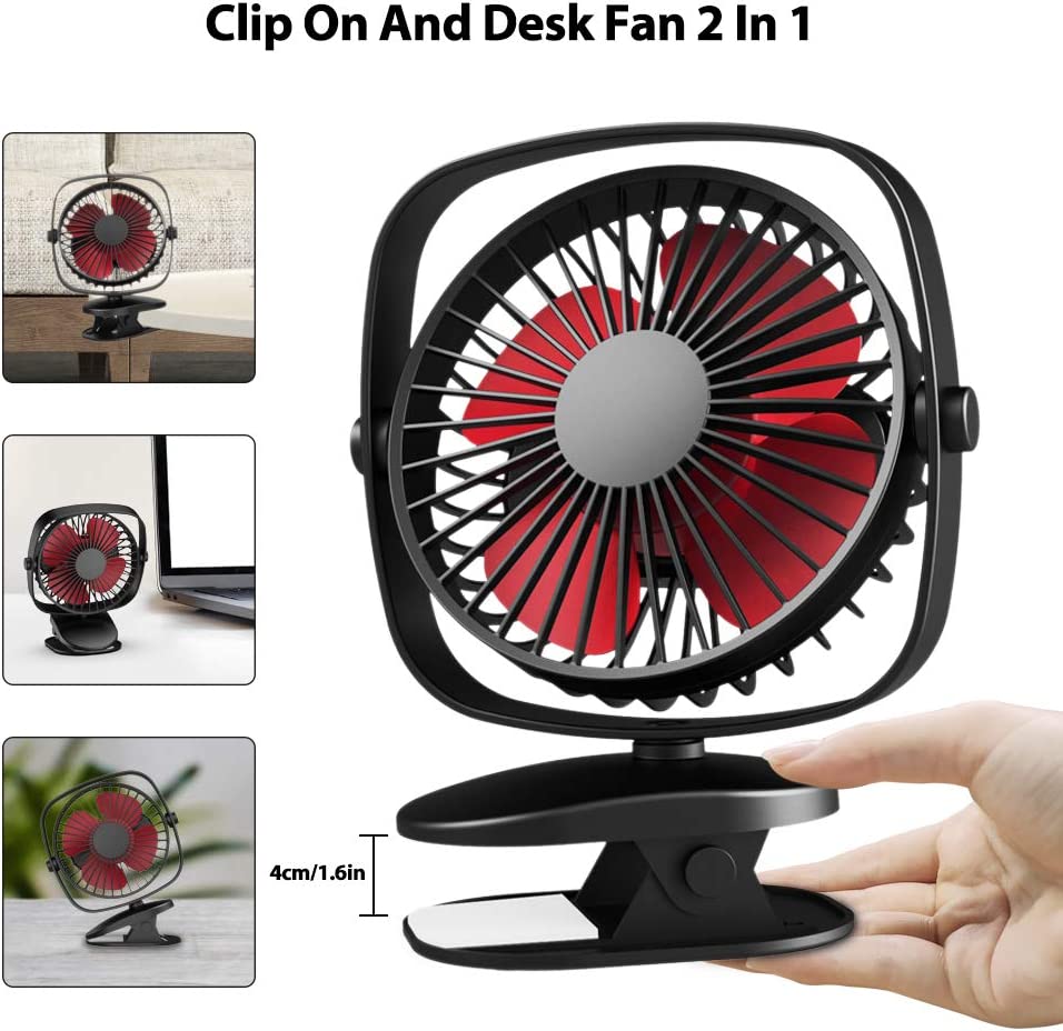 Rechargeable Battery Operated Clip on Mini Stroller Fan ZUGATI