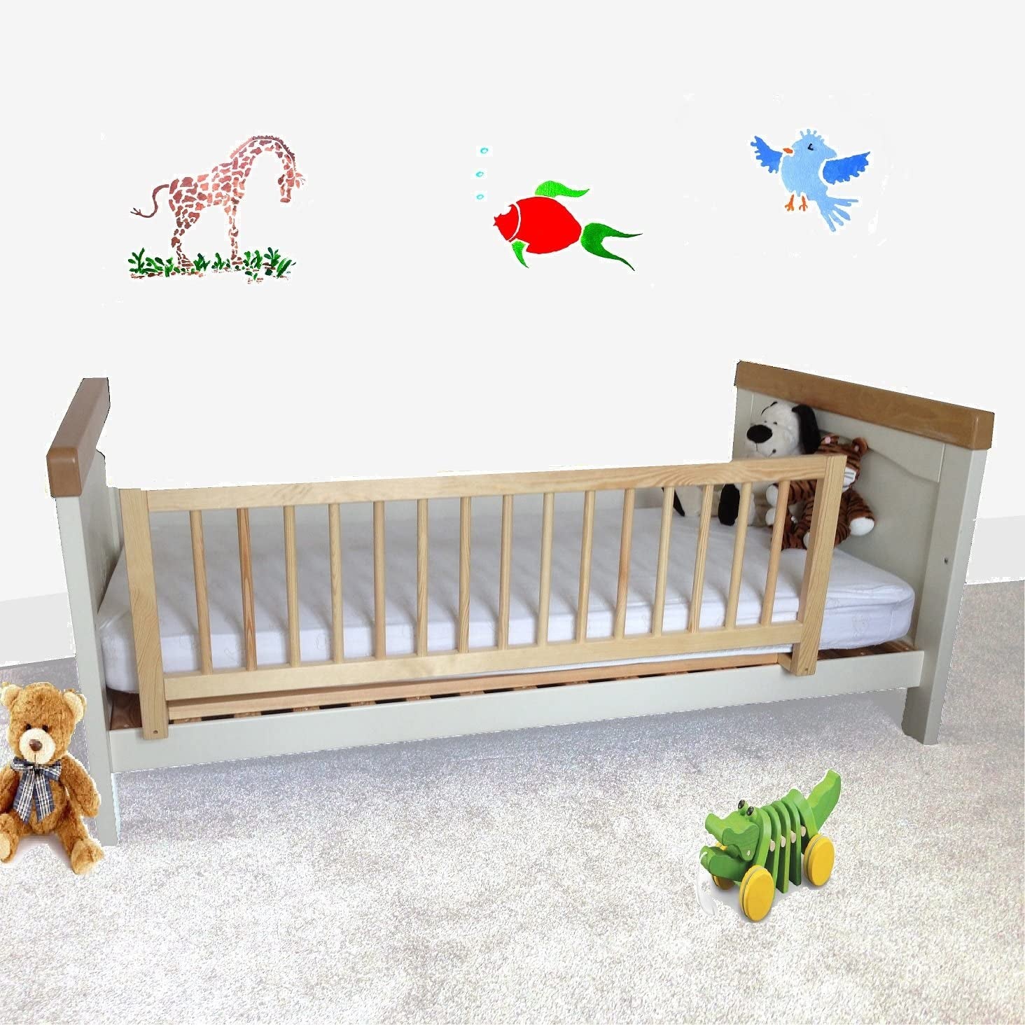 Safetots Bed Guard Wooden Natural