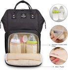 Pipi Bear Changing Backpack Bag Waterproof Baby Changing Bag Cool Nappy Backpack Organizer Large Capacity Diaper Tote Bag (Black)