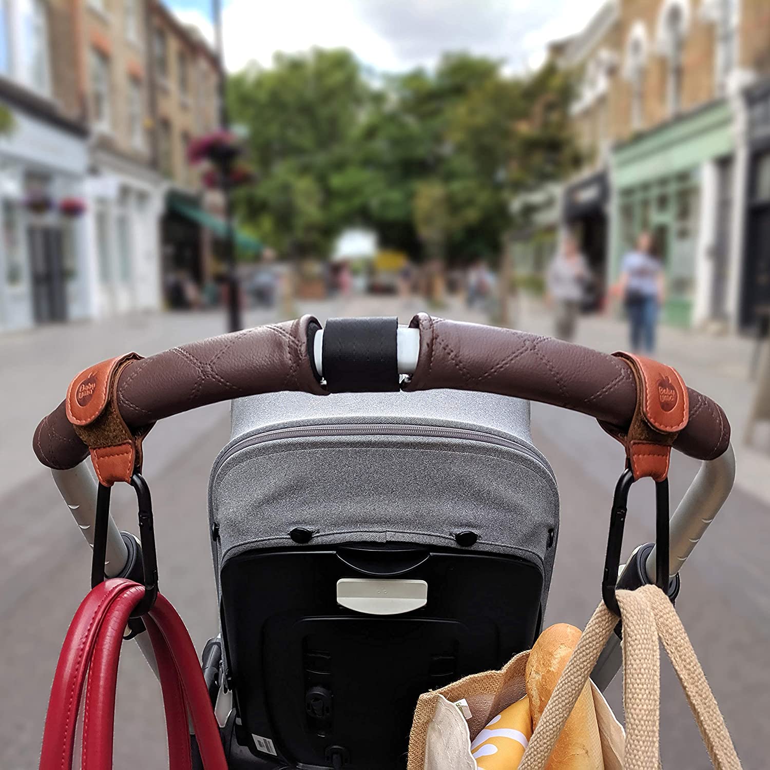 Brown leather stroller online