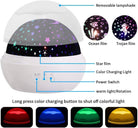 JBonest Star Night Light Projector 3 Films Nursery Projecting Lamp 360 Degree Rotating 8 Color Modes Lantern with USB Cable for Baby, Kid Bedroom Bedside Decor, White